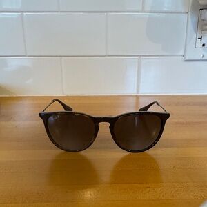Ray-Ban Erika Dark Brown Round Sunglasses